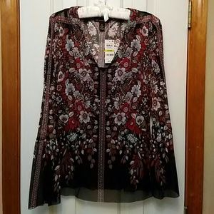 Floral Mesh Blouse M